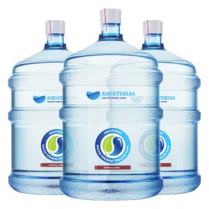 Three bottles of mineral water